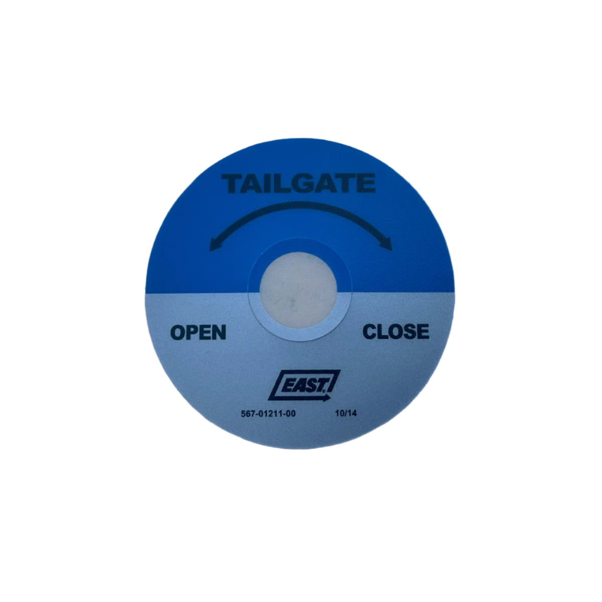 East Tailgate Valve Label
