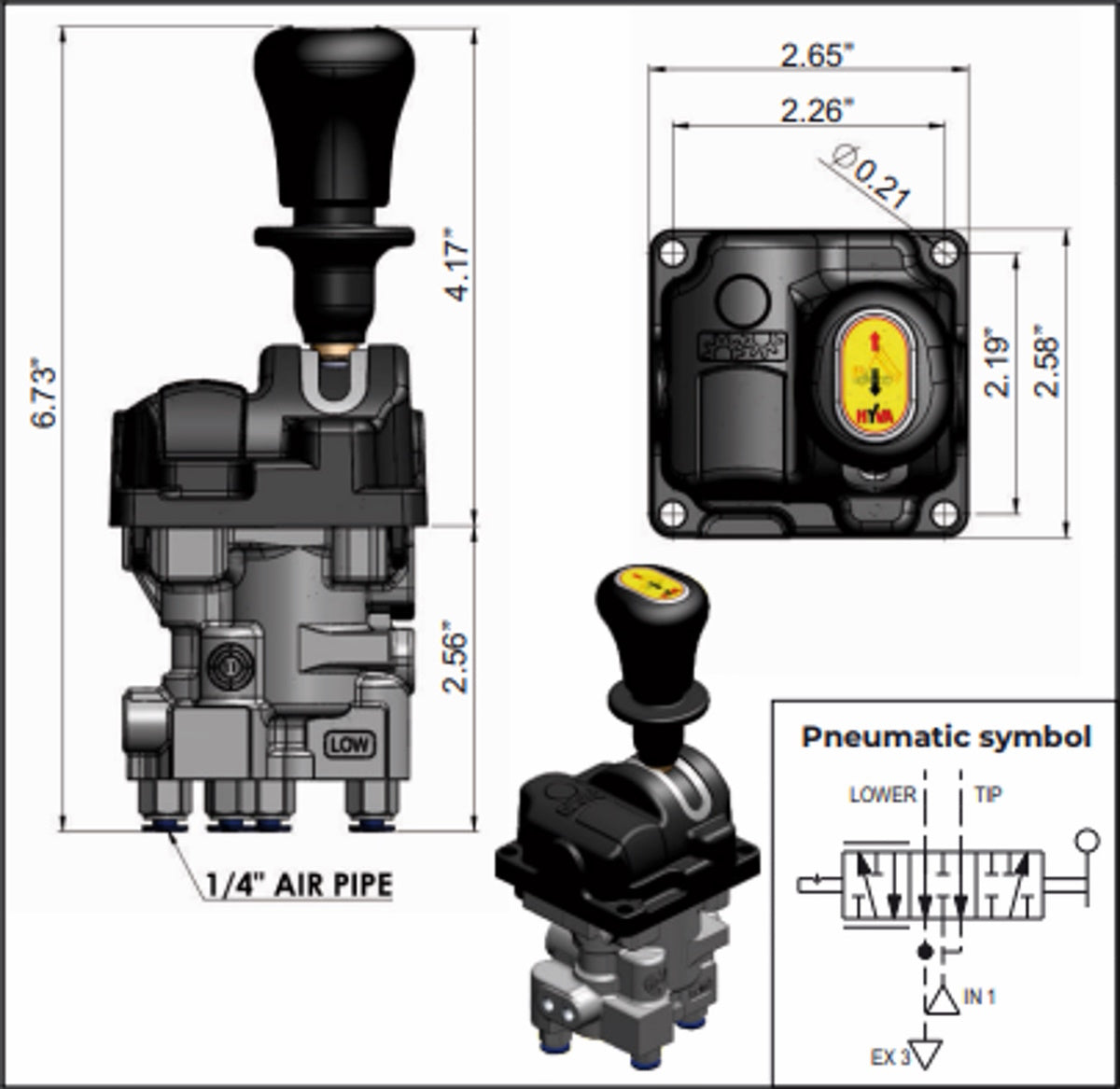 Hyva Tip Control 02119024 - Hold in Raise/Hold in Lower, no PTO Control