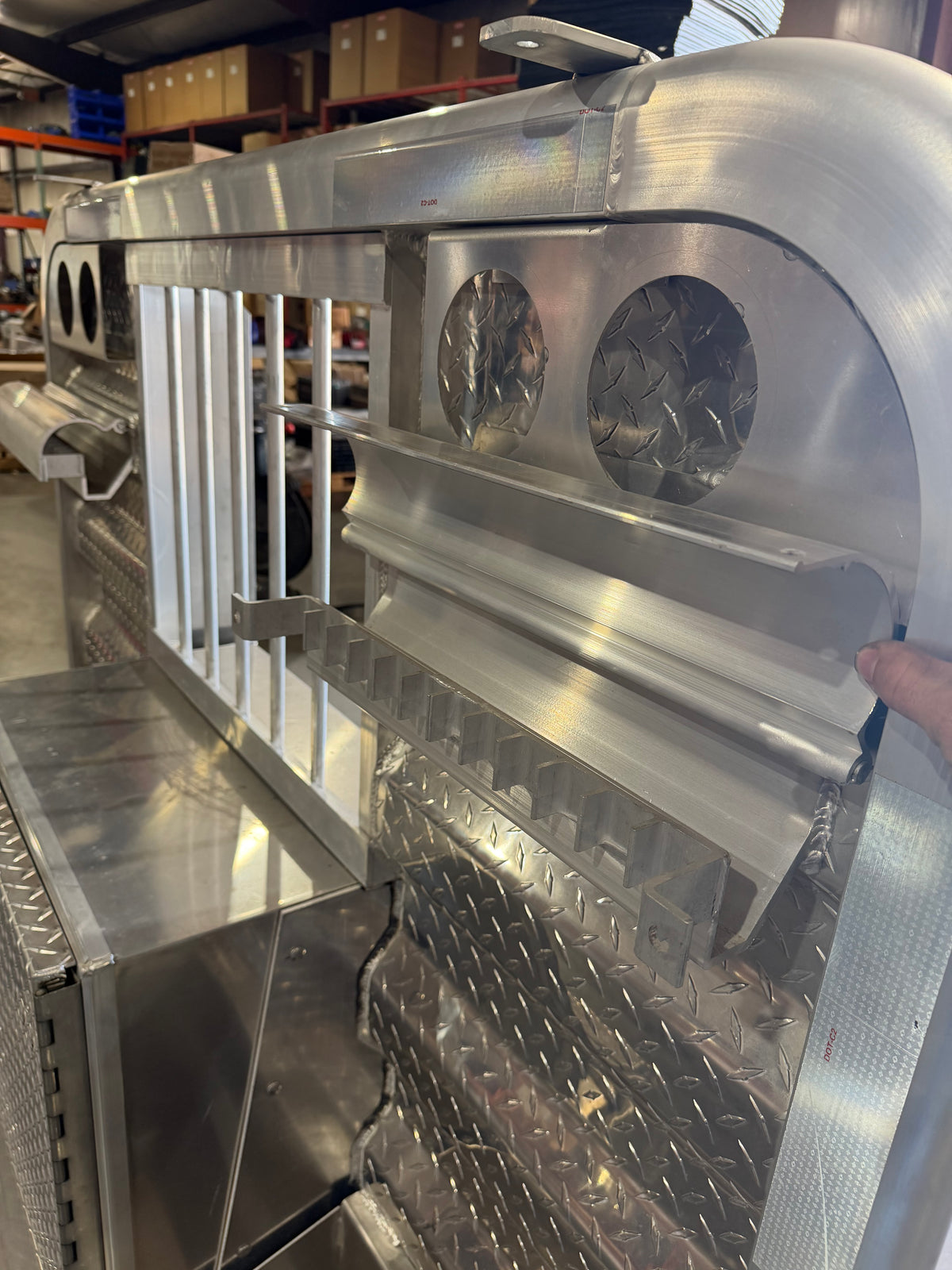 Heavy-Duty Aluminum Headache Rack with Dual Toolboxes!