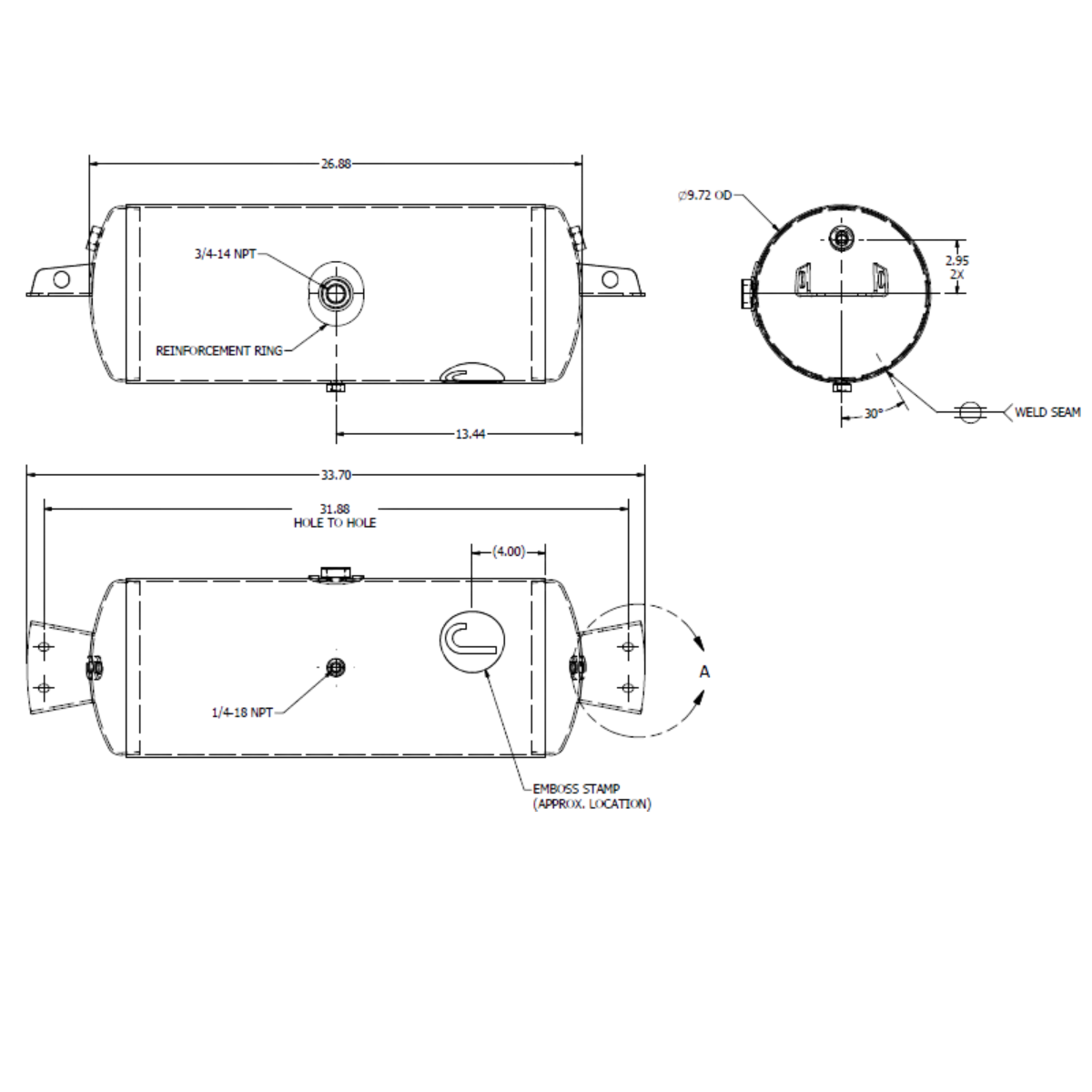 1800 CU. INCH ALUM. AIR TANK