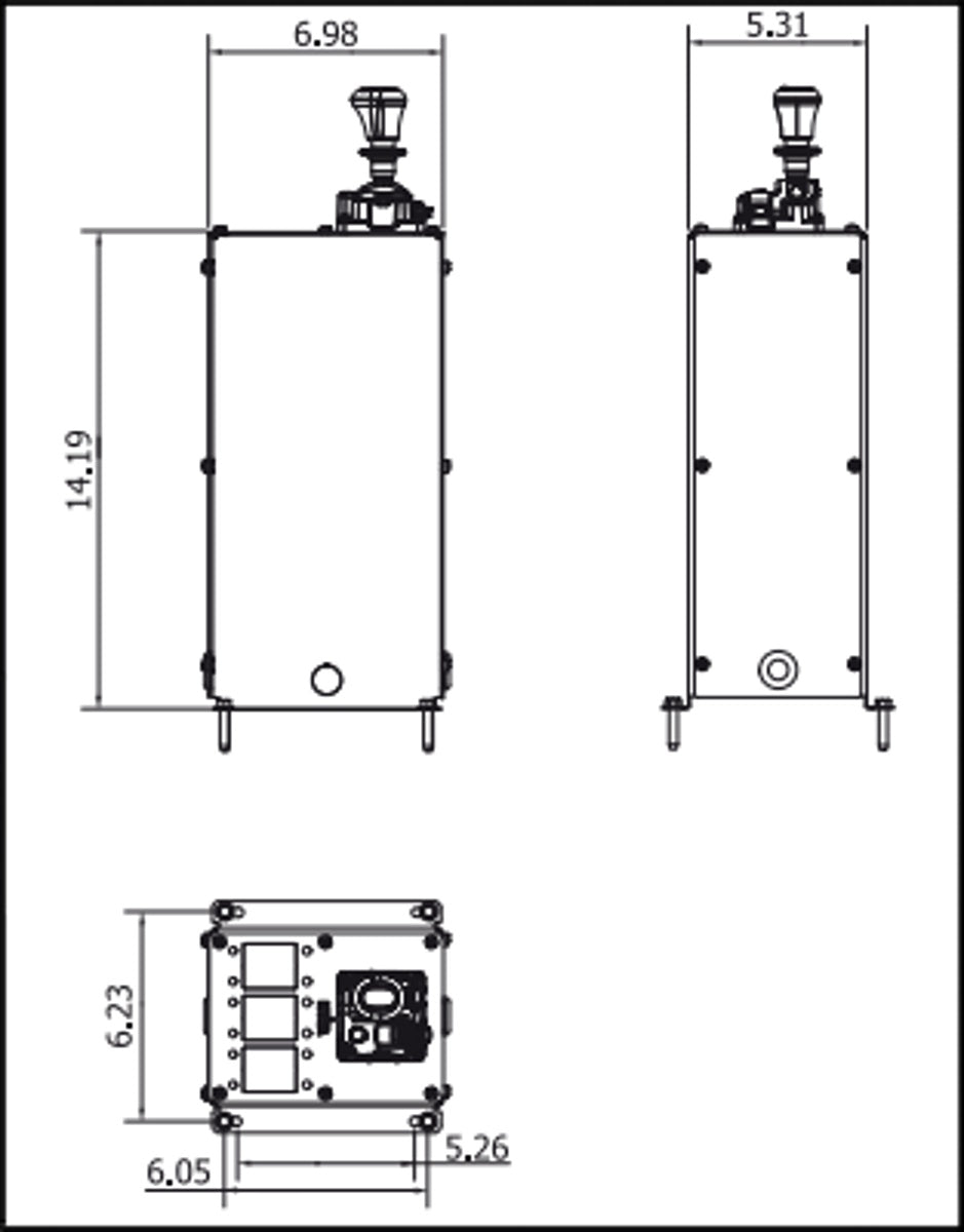 Stainless Steel Cab Control Tower with Three Accessory Slots