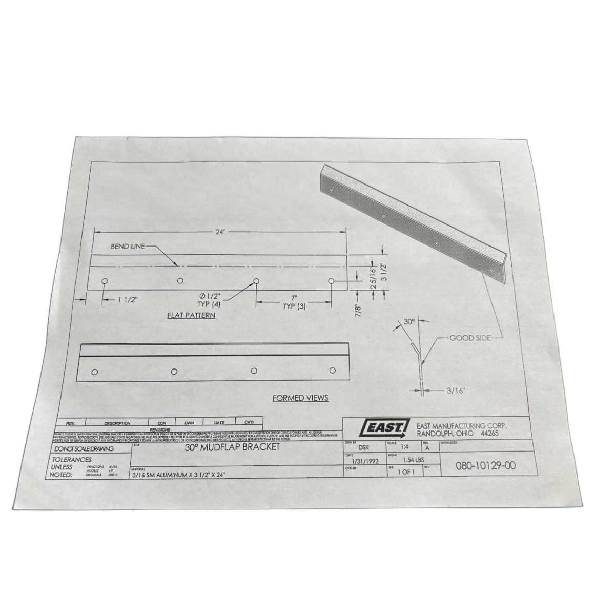 30° Mudflap Bracket