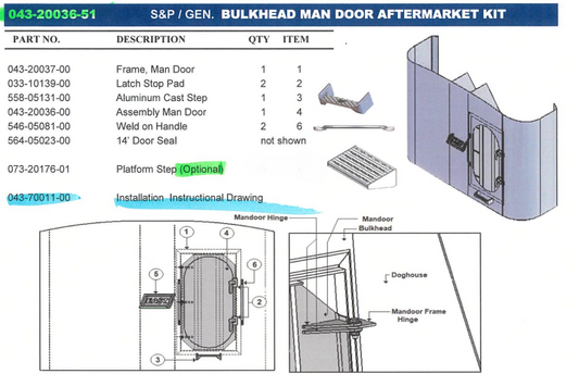 NEW STYLE MANDOOR KIT ASSY AFTERMARKET ONLY -COMPLETE KIT