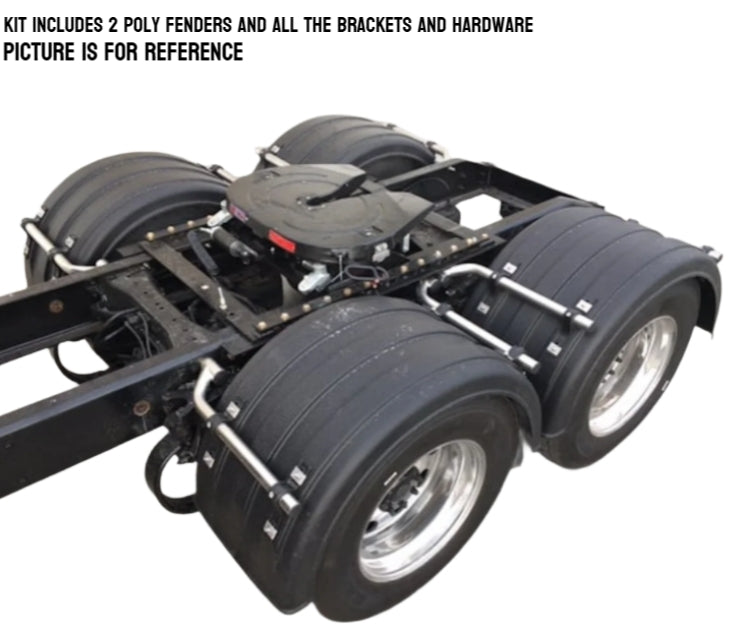 Poly Truck Fenders- Sold As A Kit: Includes 2 Poly Fenders With Mounting Brackets & Hardware