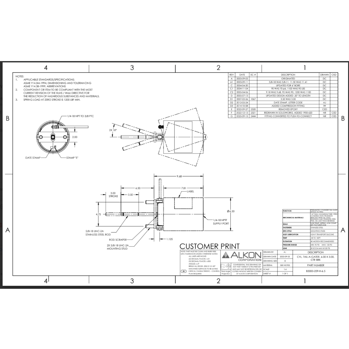 Airman Tailgate Cylinder KIT