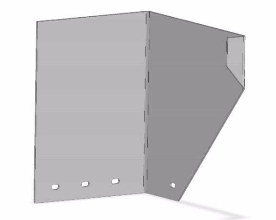 19" TOOL BOX BRKT LH NO NOTCH FACING DOORS WHEN UPRIGHT