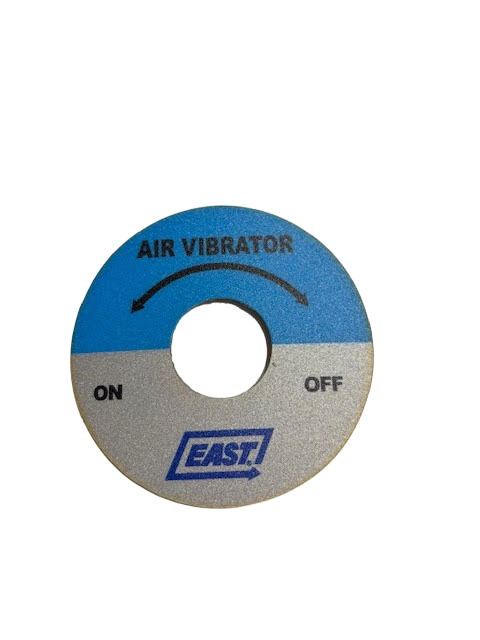 East Air Vibrator Valve Label